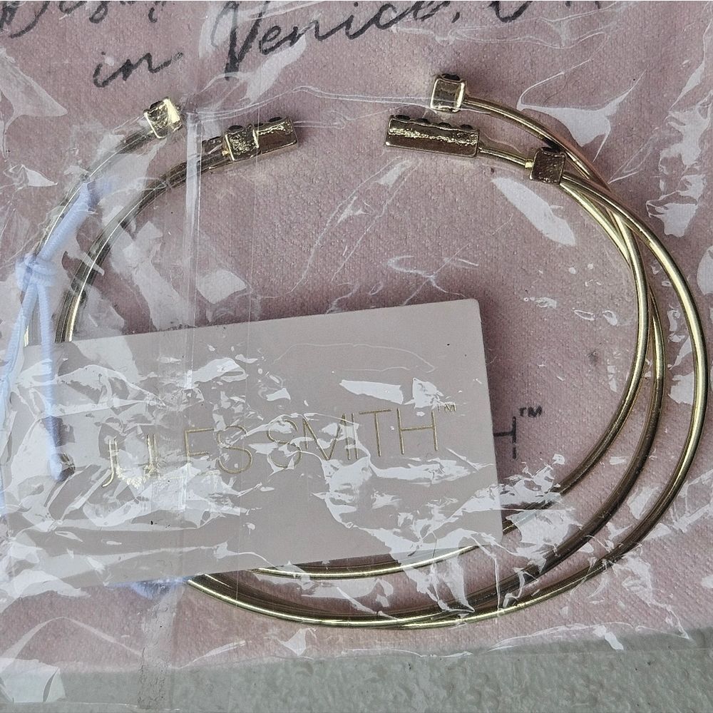 Pave Cuff bracelets 14K Gold & Black by Jules Smith Designs Venice Beach CA NEW - Picture 7 of 12
